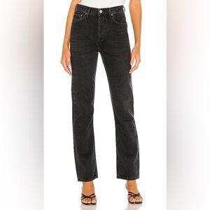 AGOLDE Lana Straight Jeans in Haywire black size 23
